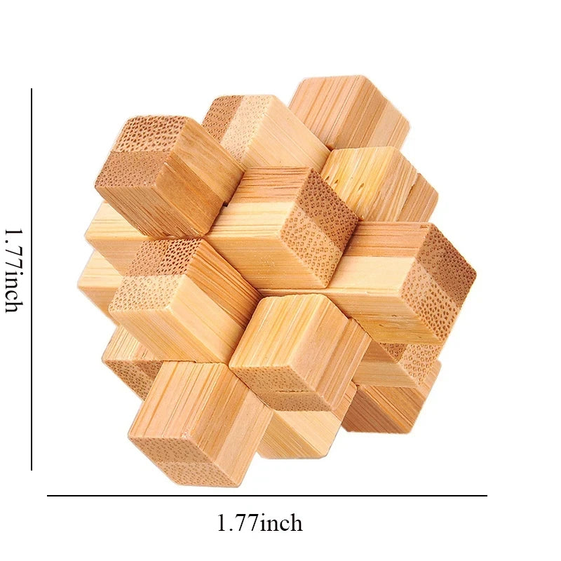 Wooden Kong Ming Lock Lu Ban Lock IQ Brain Teaser Puzzle Games Children 3D Puzzles for Adults Kids Montessori Educational Toys
