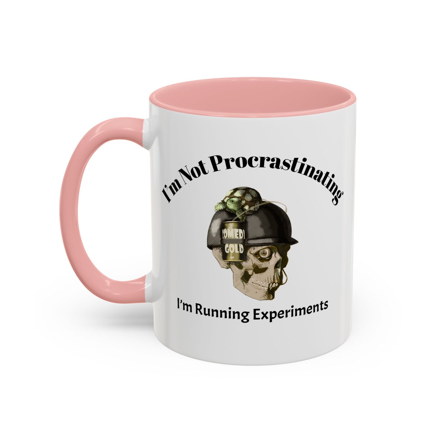 Coffee Mug — “I’m Not Procrastinating, I’m Running Experiments” Skull Design