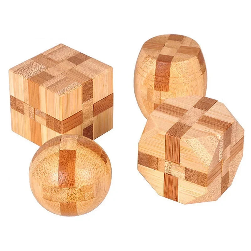 Wooden Kong Ming Lock Lu Ban Lock IQ Brain Teaser Puzzle Games Children 3D Puzzles for Adults Kids Montessori Educational Toys