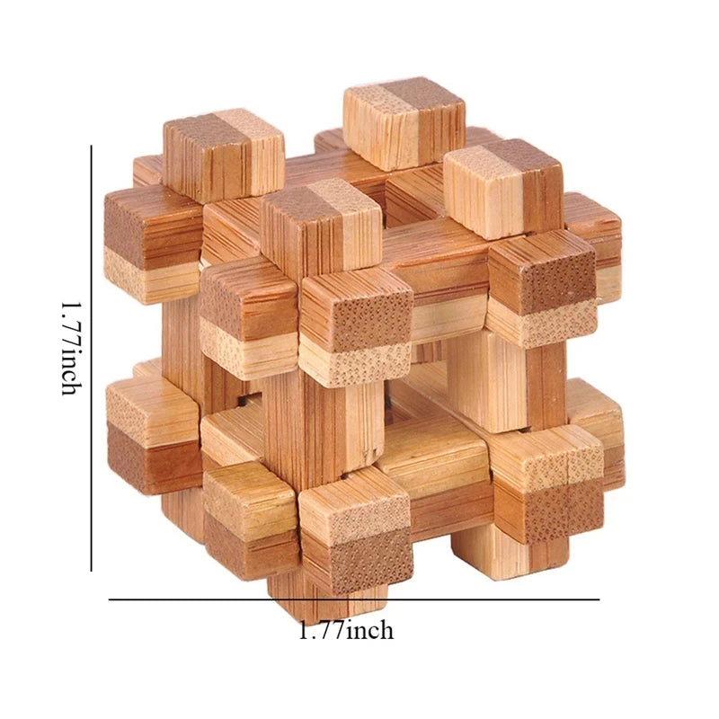 Wooden Kong Ming Lock Lu Ban Lock IQ Brain Teaser Puzzle Games Children 3D Puzzles for Adults Kids Montessori Educational Toys