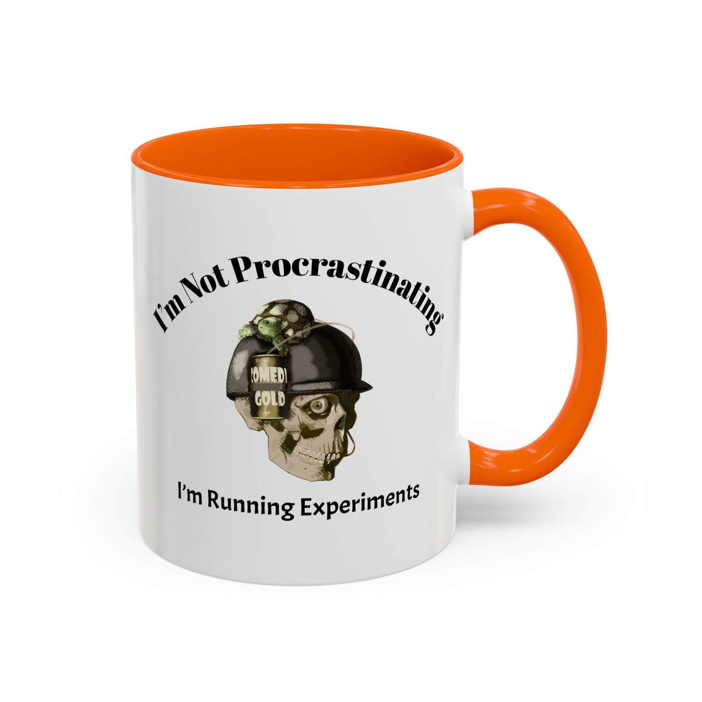 Coffee Mug — “I’m Not Procrastinating, I’m Running Experiments” Skull Design