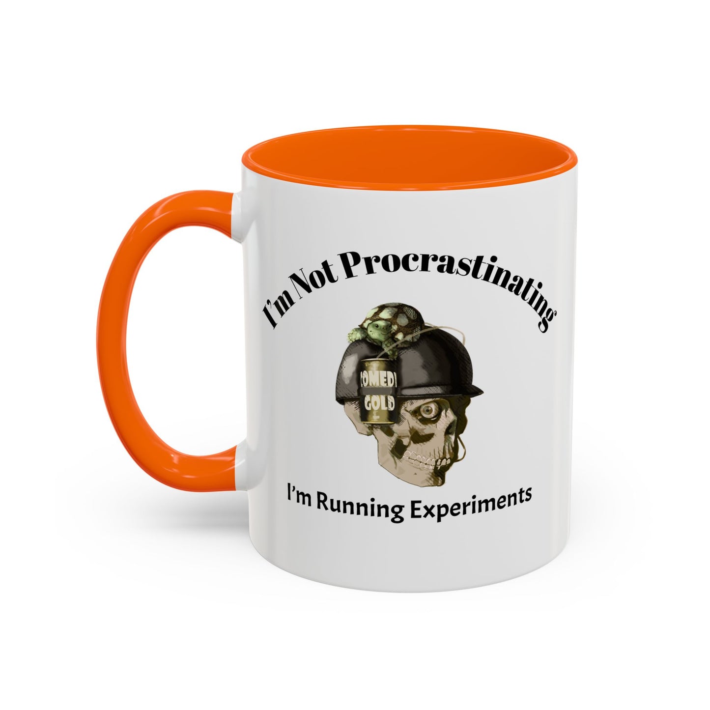 Coffee Mug — “I’m Not Procrastinating, I’m Running Experiments” Skull Design