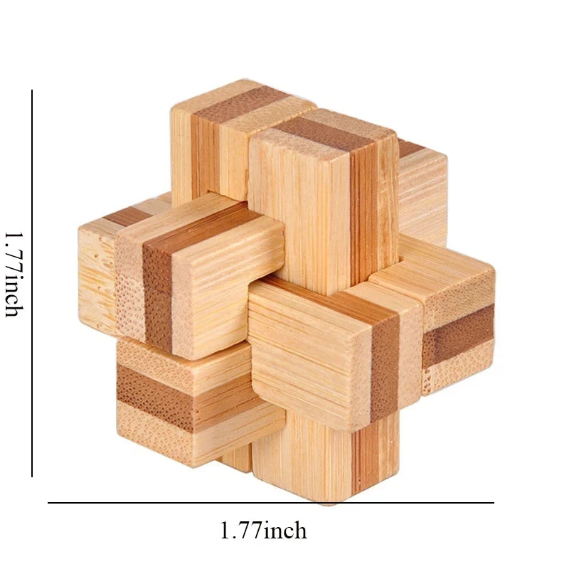 Wooden Kong Ming Lock Lu Ban Lock IQ Brain Teaser Puzzle Games Children 3D Puzzles for Adults Kids Montessori Educational Toys