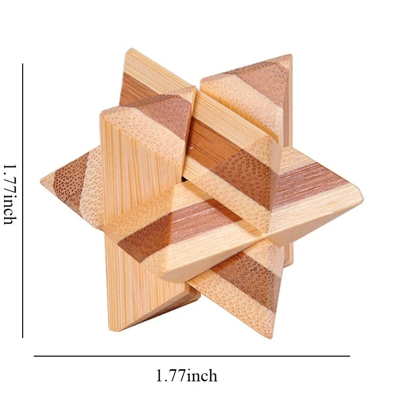 Wooden Kong Ming Lock Lu Ban Lock IQ Brain Teaser Puzzle Games Children 3D Puzzles for Adults Kids Montessori Educational Toys
