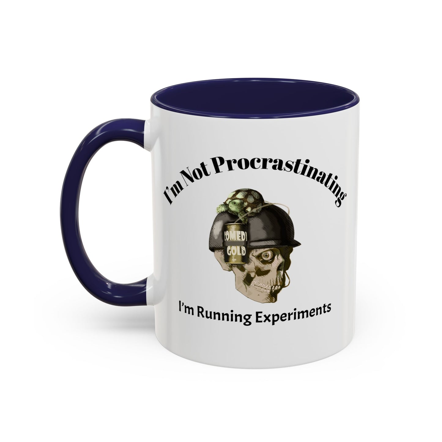 Coffee Mug — “I’m Not Procrastinating, I’m Running Experiments” Skull Design