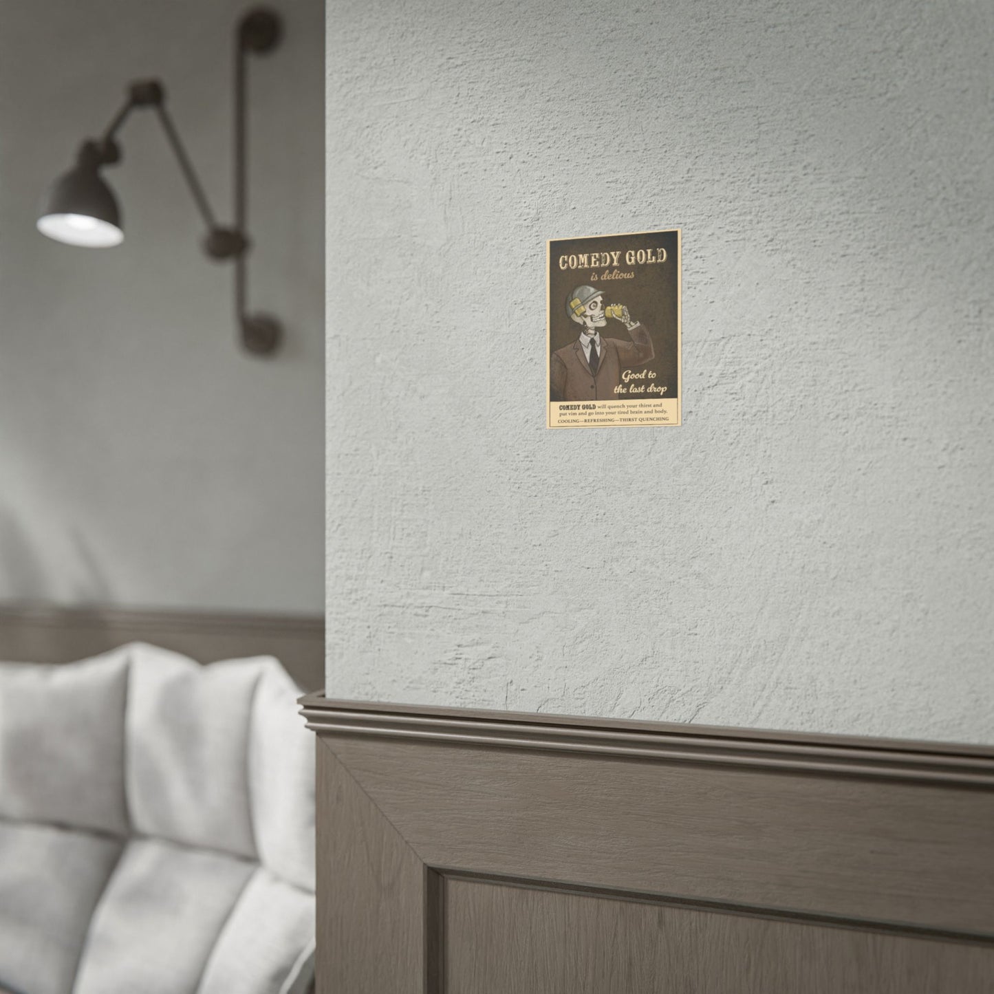 Rolled Poster — "Comedy Gold is Delicious" Vintage Skeleton Art Print