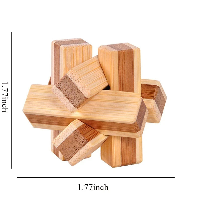 Wooden Kong Ming Lock Lu Ban Lock IQ Brain Teaser Puzzle Games Children 3D Puzzles for Adults Kids Montessori Educational Toys